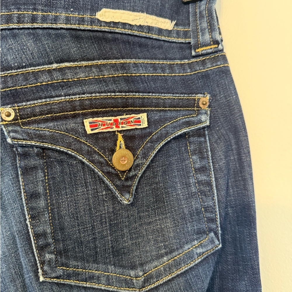 HUDSON Bootcut Jeans Women’s Dark Wash Mid Rise Premium Stretch Denim - Picture 3 of 6